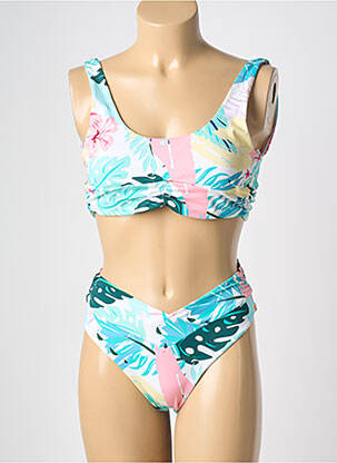 Maillot de bain 2 pièces stretch brassieres bleu HIBIKINI femme
