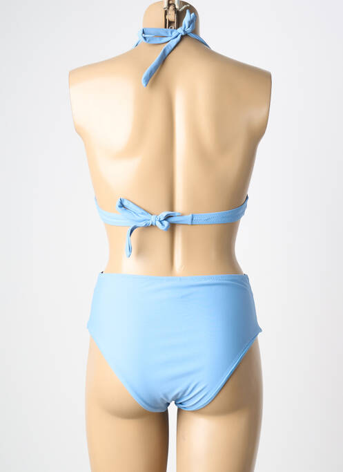 Maillot de bain 2 pièces stretch haut triangles bleu MERMAID femme