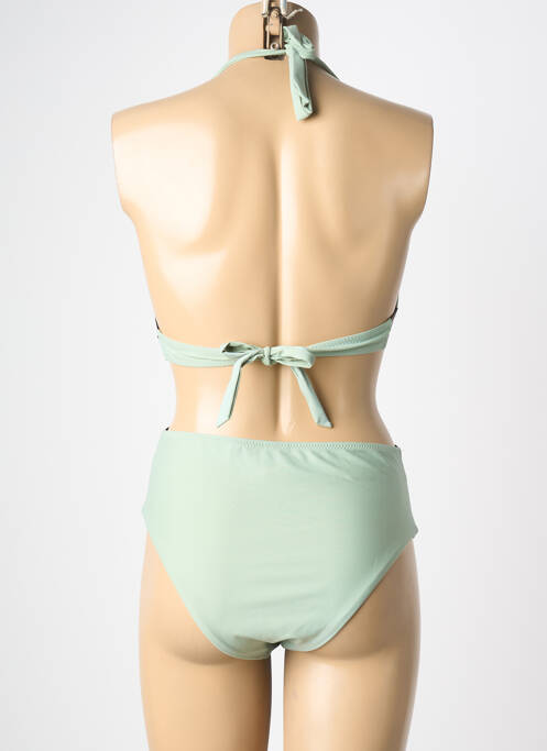 Maillot de bain 2 pièces stretch haut triangles vert MERMAID femme