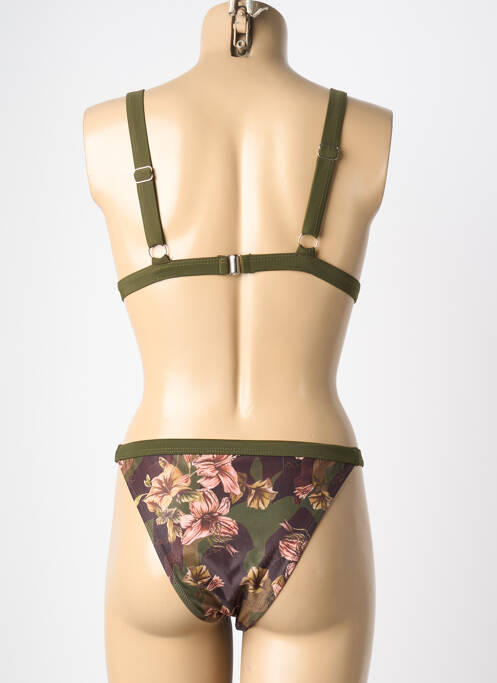 Maillot de bain 2 pièces stretch haut triangles vert VERY ZEN femme