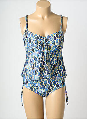 Tankini imprimé fantaisie bleu LAGON BLEU femme