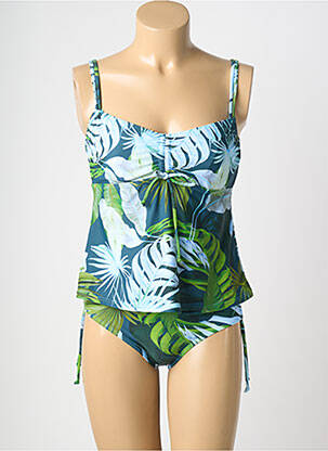Tankini imprimé fantaisie vert LAGON BLEU femme