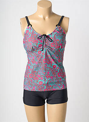 Tankini imprimé fantaisie noir LAGON BLEU femme