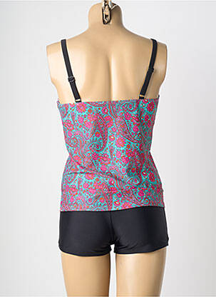 Tankini imprimé fantaisie noir LAGON BLEU femme