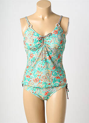 Tankini imprimé fantaisie vert LAGON BLEU femme