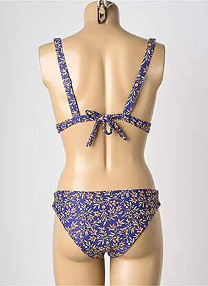 Maillot de bain 2 pièces stretch haut triangles bleu VIOLETTA femme