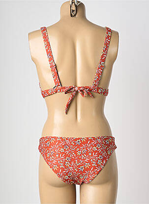 Maillot de bain 2 pièces stretch haut triangles orange VIOLETTA femme
