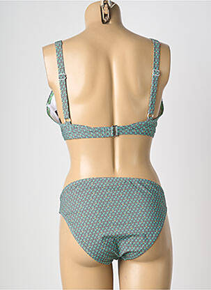 Maillot de bain 2 pièces stretch haut soutien-gorge moulé vert LAGON BLEU femme