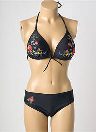 Maillot de bain 2 pièces stretch haut soutien-gorge push-up noir VERY ZEN femme