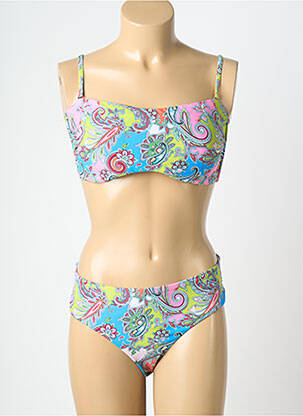 Maillot de bain 2 pièces stretch haut soutien-gorge moulé rose MERMAID femme