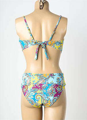 Maillot de bain 2 pièces stretch haut soutien-gorge moulé bleu MERMAID femme