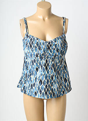 Top de bain imprimé fantaisie bleu LAGON BLEU femme