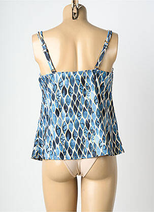 Top de bain imprimé fantaisie bleu LAGON BLEU femme