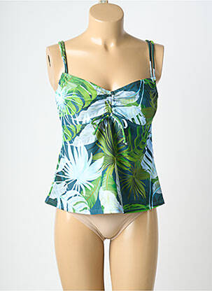 Top de bain imprimé fantaisie vert LAGON BLEU femme