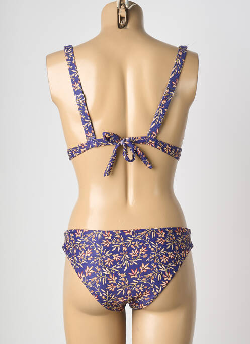 Maillot de bain 2 pièces stretch haut triangles bleu VIOLETTA femme