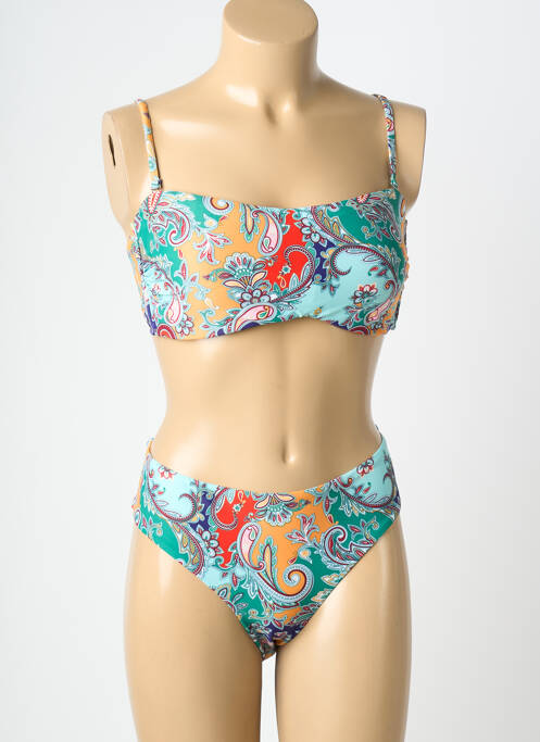 Maillot de bain 2 pièces stretch haut soutien-gorge moulé vert MERMAID femme