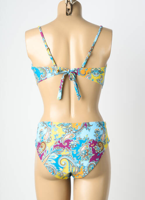 Maillot de bain 2 pièces stretch haut soutien-gorge moulé bleu MERMAID femme