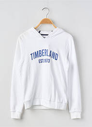 Sweat-shirt à capuche stretch manches longues blanc TIMBERLAND garcon