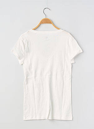 T-shirt col v manches courtes blanc PETIT BATEAU femme