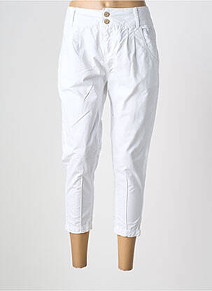 Pantacourt tissage popeline taille normale blanc KAPORAL femme