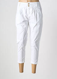Pantacourt tissage popeline taille normale blanc KAPORAL femme