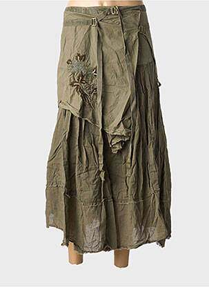 Jupe longue coupe fluide vert DDP femme