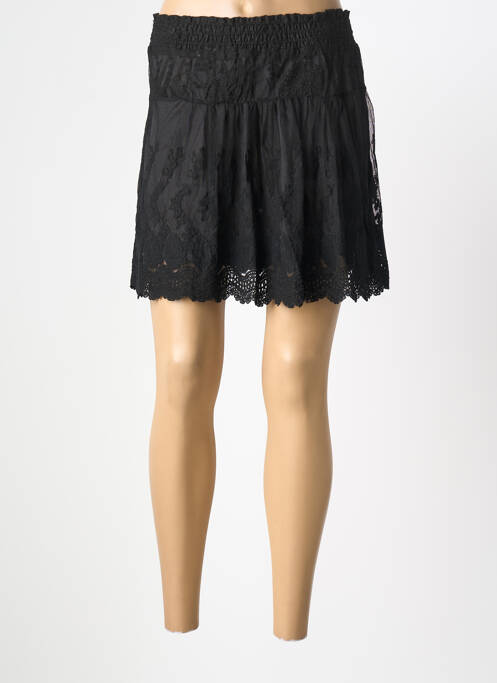Jupe courte taille élastique noir AN' GE femme