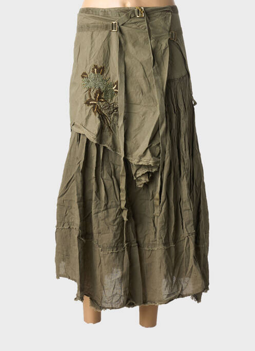 Jupe longue coupe fluide vert DDP femme
