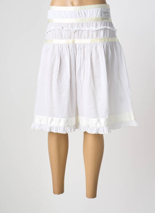 Jupe mi-longue taille normale blanc CALVIN KLEIN femme