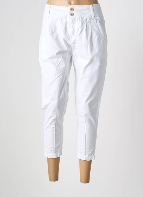 Pantacourt tissage popeline taille normale blanc KAPORAL femme