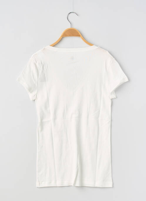 T-shirt col v manches courtes blanc PETIT BATEAU femme