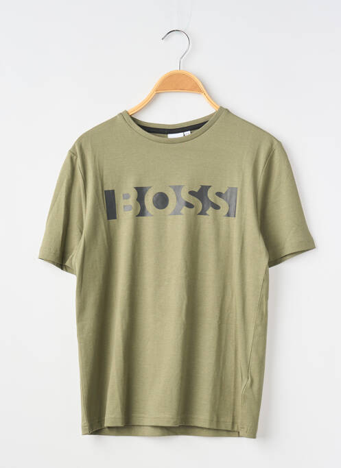 T-shirt stretch manches courtes vert HUGO BOSS garcon