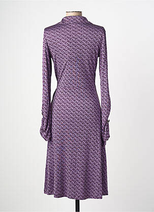 Robe mi-longue imprimé fantaisie manches longues violet GUESS femme