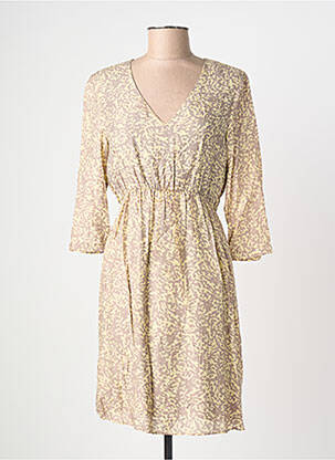 Robe courte manches 3/4 manches 3/4 beige SUD EXPRESS femme