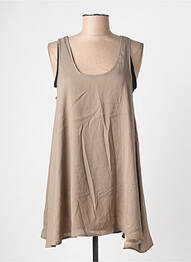Tunique sans manche col rond beige ANGE femme