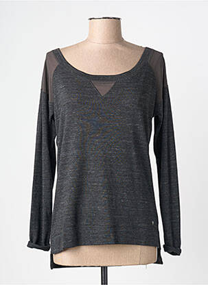 T-shirt coupe cintrée manches longues gris GUESS femme