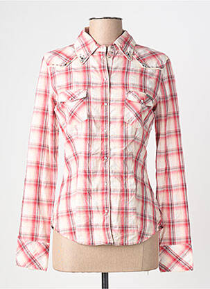 Chemisier coupe cintrée manches longues rouge GUESS femme