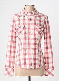 Chemisier coupe cintrée manches longues rouge GUESS femme