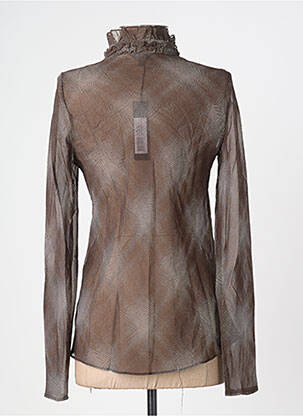 Chemisier coupe cintrée manches longues marron ANGE femme
