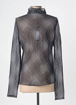 Chemisier coupe cintrée manches longues bleu ANGE femme