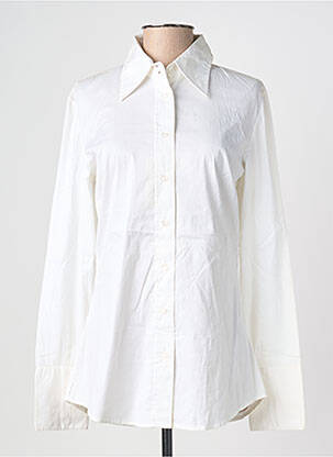 Chemisier coupe droite manches longues blanc GUESS femme