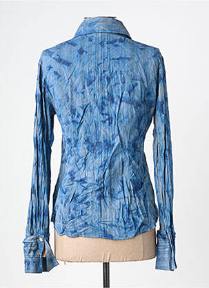 Chemisier coupe cintrée manches longues bleu GUESS femme