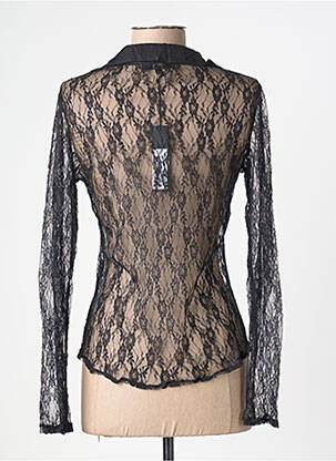 Chemisier coupe cintrée manches longues noir ANGE femme