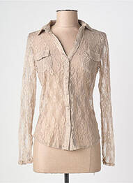 Chemisier coupe cintrée manches longues beige ANGE femme