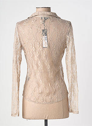 Chemisier coupe cintrée manches longues beige ANGE femme