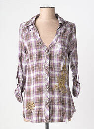 Chemisier coupe cintrée manches 3/4 violet GUESS femme