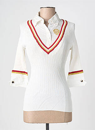 Pull coupe cintrée manches 3/4 blanc GUESS femme