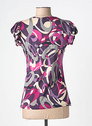 T-shirt imprimé fantaisie manches courtes violet C&C CONFIDENTIAL femme