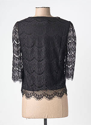 Top col rond manches 3/4 noir ANGE femme