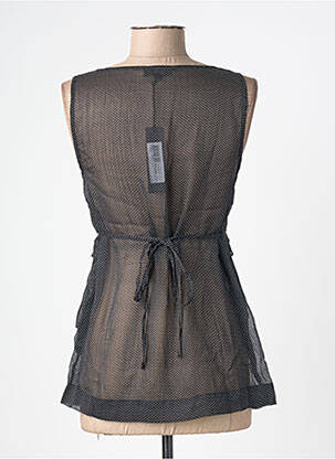 Top tissage crêpe sans manche noir ANGE femme